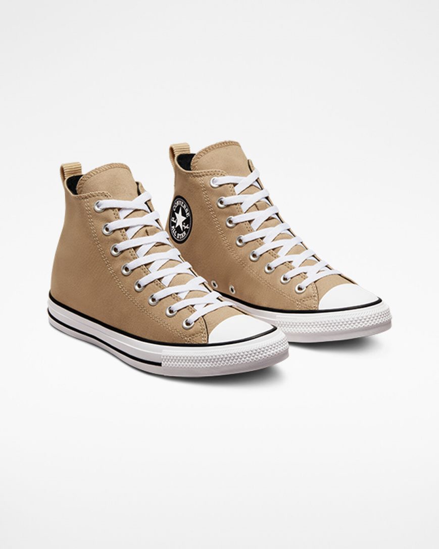 Tenisky Vysoke Converse Chuck Taylor All Star Woven Twill Panske Hnedožltý Čierne | SK AGP11N4